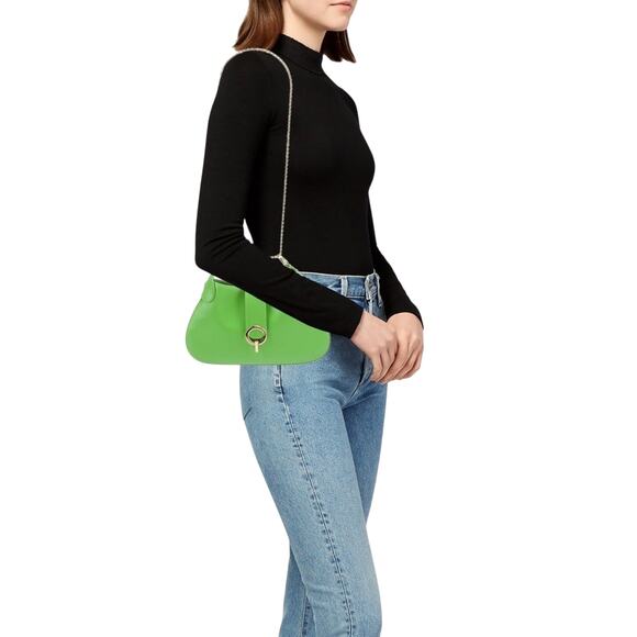 NWT $385 SANDRO Sweet Janet Chain Bag Vert Pomme Apple Green - Picture 4 of 13
